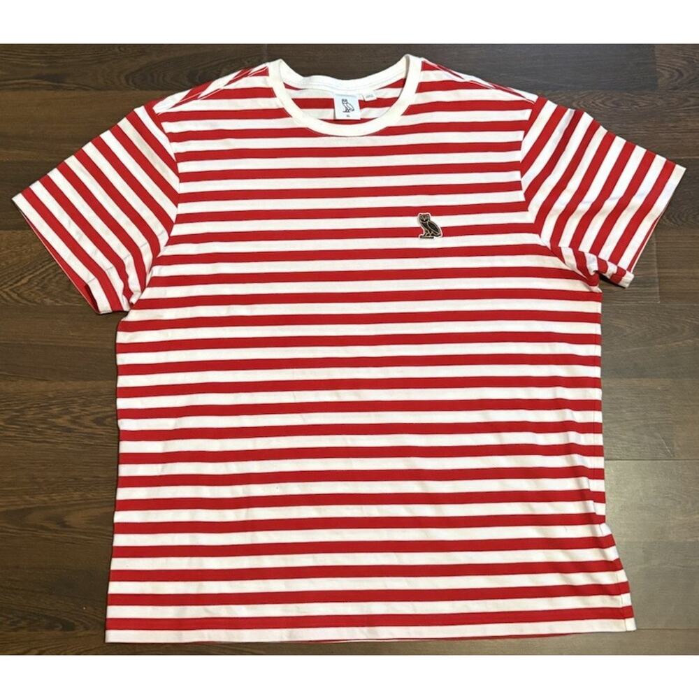 Rare OVO Nautical Stripe T-Shirt Mens Sz XL Red/White